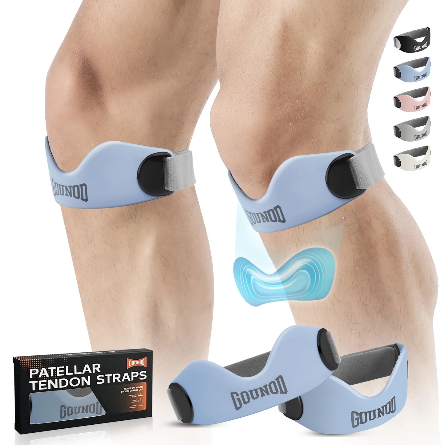 Silicone Patellar Tendon Support Strap for Knee Pain Relief