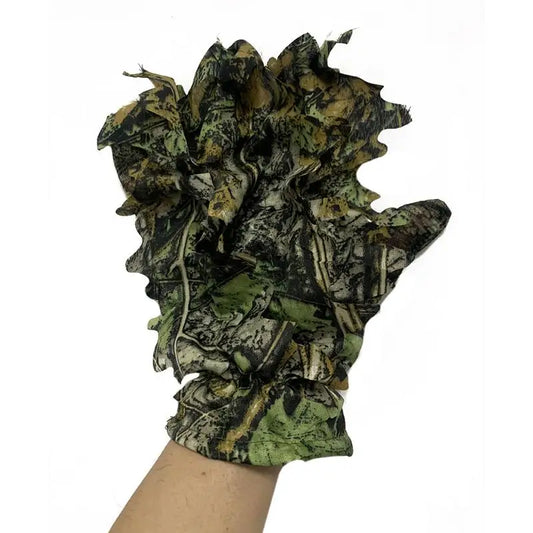 Hunting 3D Ghillie Gloves Leafy Camouflage Handwear