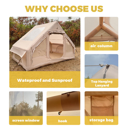 Inflatable Camping Tent Easy Setup Waterproof Windproof