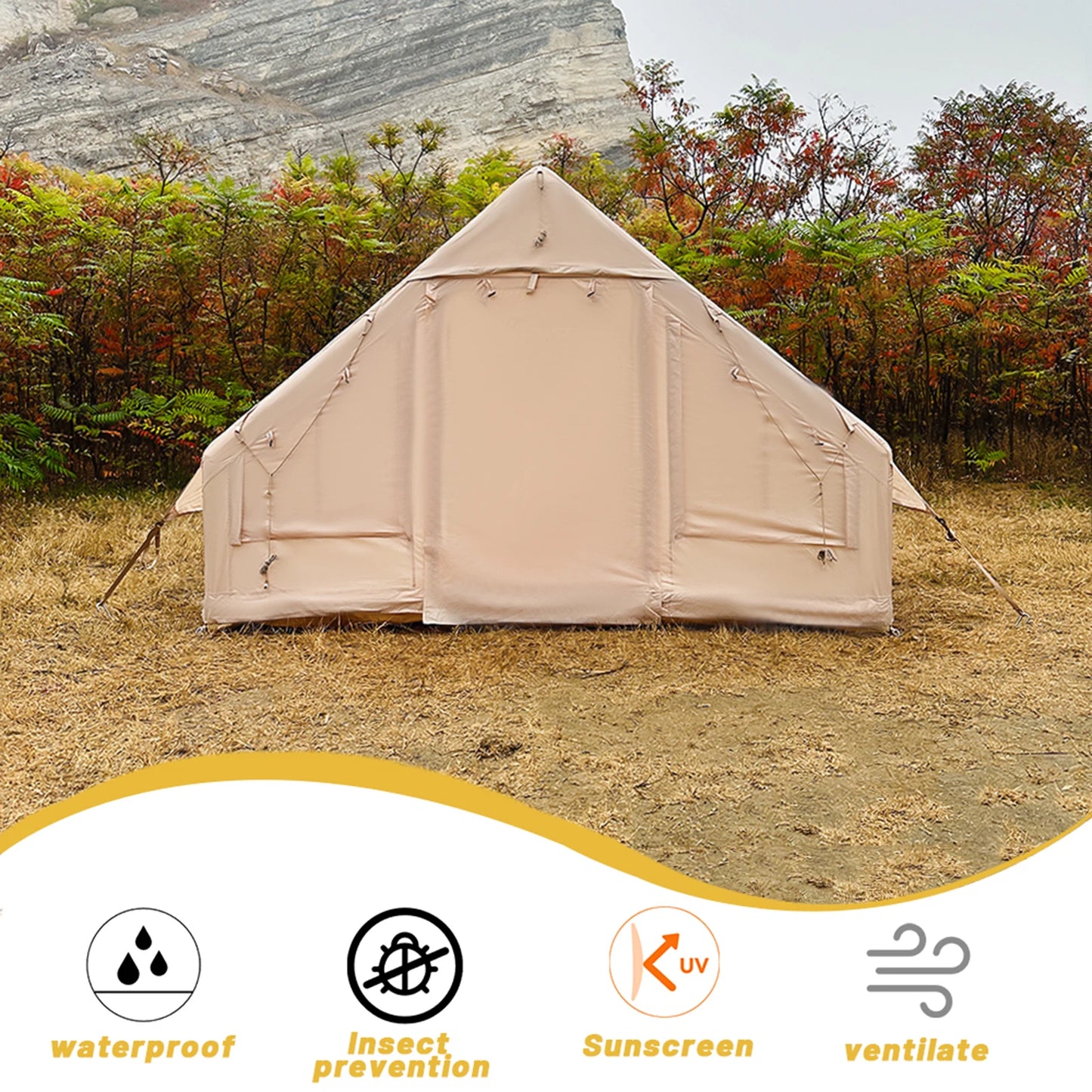 Inflatable Camping Tent Easy Setup Waterproof Windproof