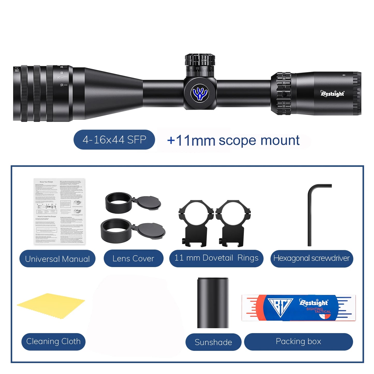 4-16x44 Riflescope Hunting Scopes Red Green Illuminated Sight