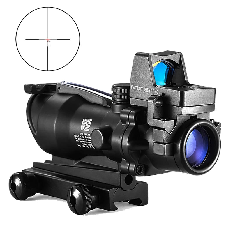 Adjustable 4x32 Red Dot Hunting Scope 20mm Rail Mount