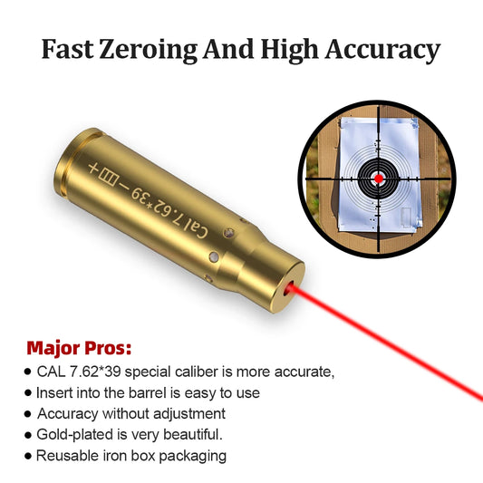 7.62X39 Brass Red Dot Laser Boresighter Rifle Scope Alignment