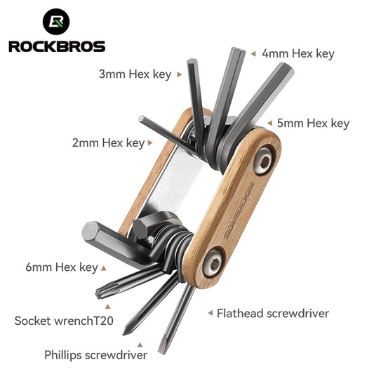 ROCKBROS Portable 8 in 1 Bicycle Repair Tool Bike Bicycle Screwdriver Repair Cycling Tool Mountain Bike Wrench Multi Tools