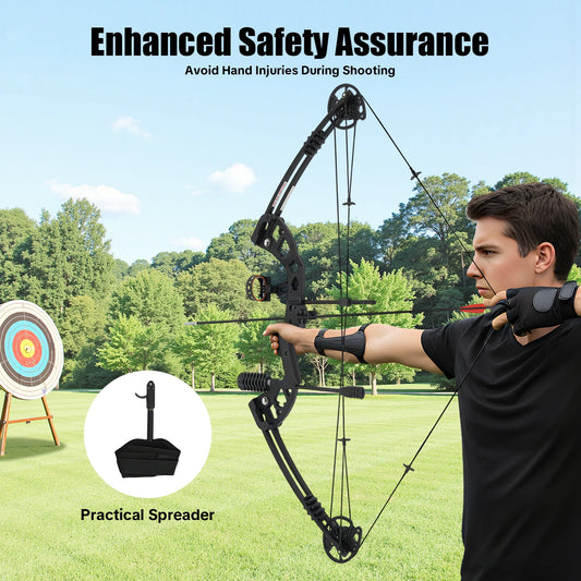 30-55 lbs Compound Bow Adjustable Draw Weight and Length with 3-Pin Sight 12 Arrows Complete Arch Set for Adults Right Hand