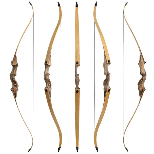Takedown Recurve Bow 60", 20-60lbs Bamboo Limbs RH