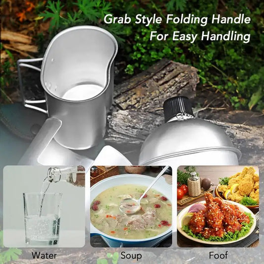 Canteen Camping Set Aluminum Cup Wood Stove Set