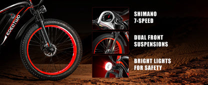 1500W Fat Tire Electric Bike for Adults 26"x4.0