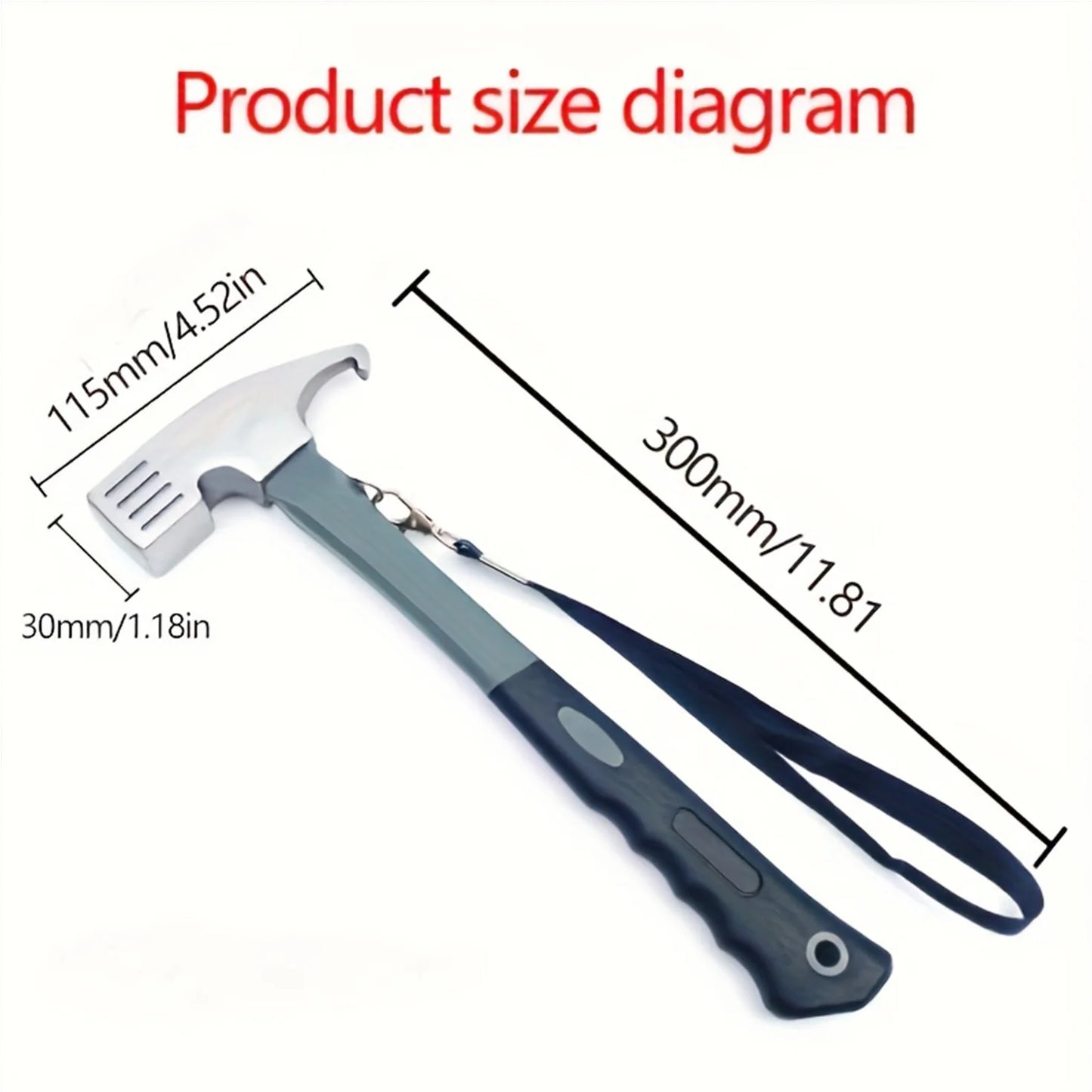 Camping Hammer with Tent Stake Remover - 10.8"