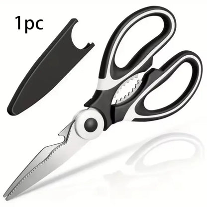 1 Piece of Multifunctional Kitchen Scissors Black, Sharp Blade, Suitable for Cutting Chicken, Duck or Fish Meat, Kitchen Tool
