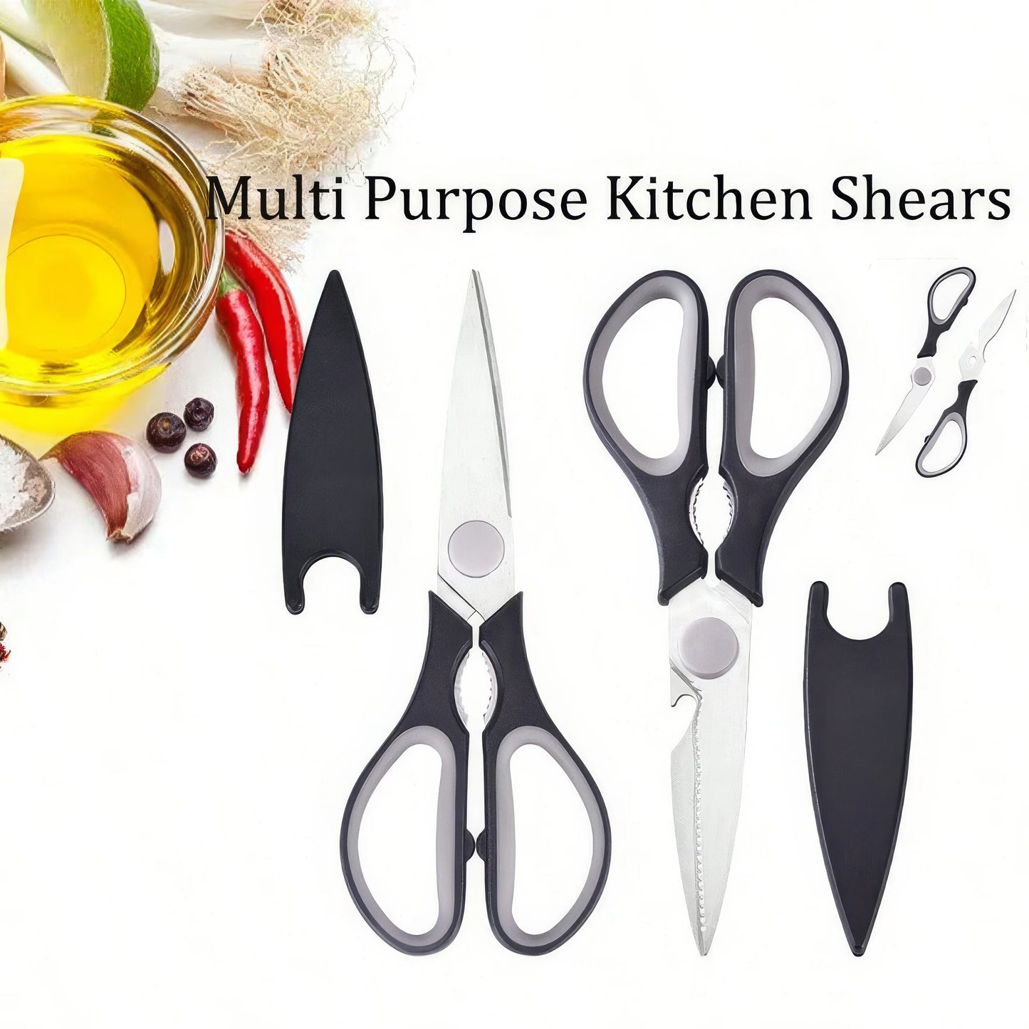 1 Piece of Multifunctional Kitchen Scissors Black, Sharp Blade, Suitable for Cutting Chicken, Duck or Fish Meat, Kitchen Tool