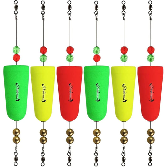 Dovesun Fishing Bobbers Popping Cork Weighted Fishing Floats Fishing Corks Popping Corks for Saltwater Freshwater 3 Shapes 3pcs/