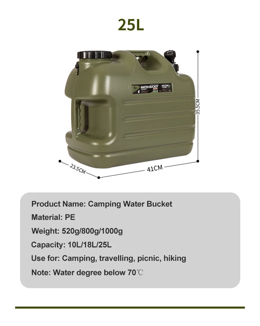 Desert Fox 10L/12L/18L/25L Large Green Water Tank