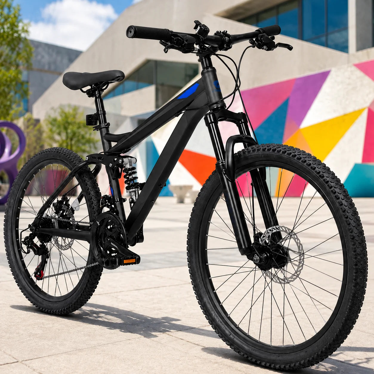 24/26/27.5 Inch Full Suspension Mountain Bike 21-Speed.