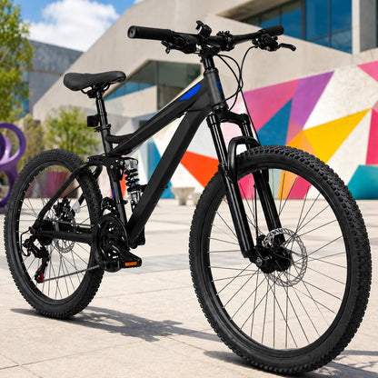 24/26/27.5 Inch Full Suspension Mountain Bike 21-Speed.