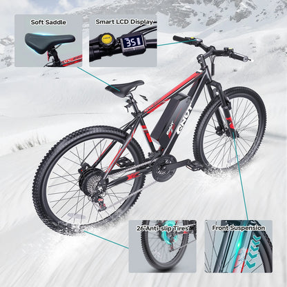 Mountain electric Bicycle 1000W 36V 10.4AH 26" Tire All-Terrain