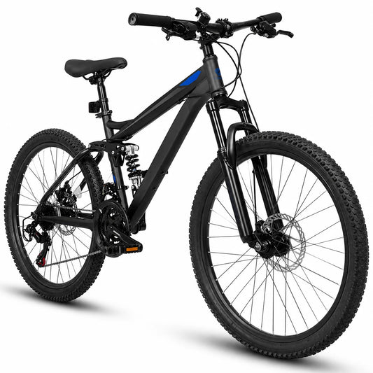 24/26/27.5 Inch Full Suspension Mountain Bike 21-Speed.