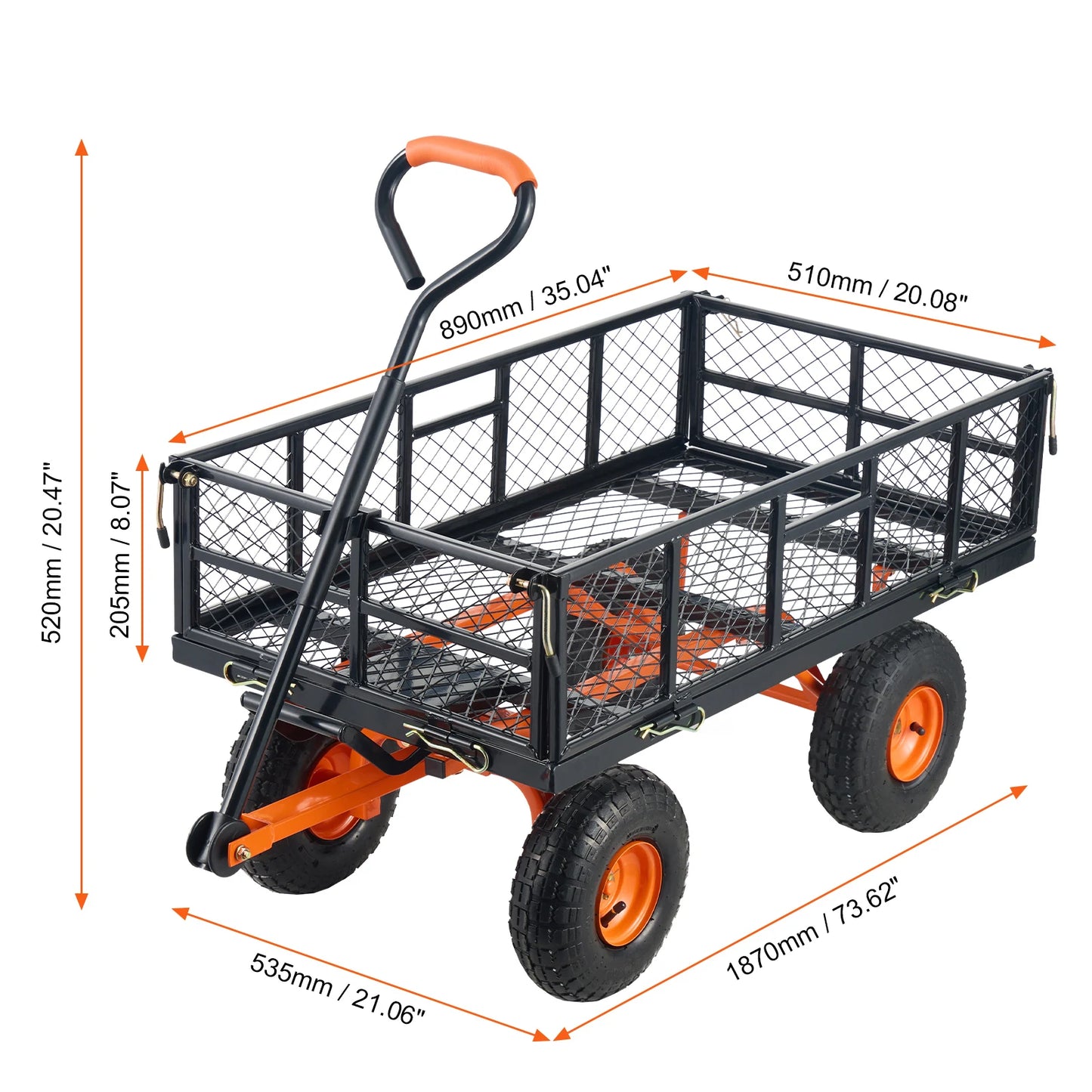 Versatile Metal Dump Cart with 400lbs/800lbs Capacity