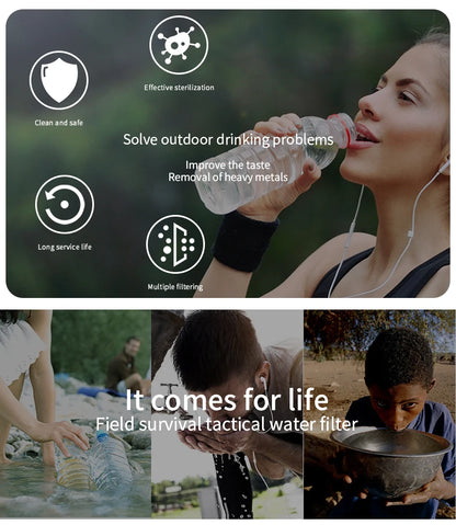 Water Filter Straw Purifier Personal Outdoor Survival Hiking