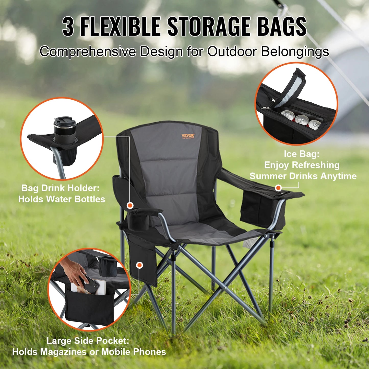 Outdoor 350lbs Capacity Ultralight Folding Chair