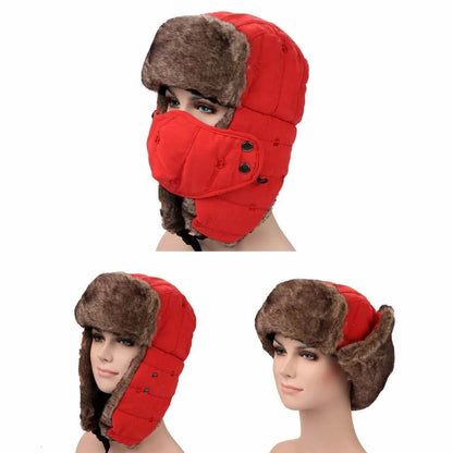 Cold Weather Outdoor Hat with Earflaps Windproof Mask
