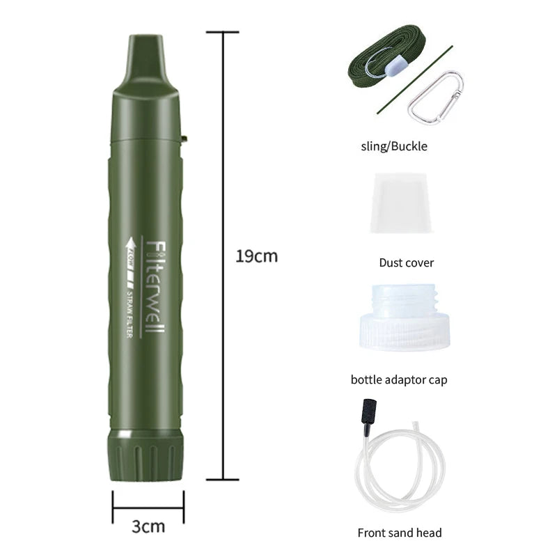 Water Filter Straw Purifier Personal Outdoor Survival Hiking