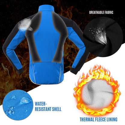 Men Cycle Jacket Waterproof Windproof Thermal Fleece Bike Jersey