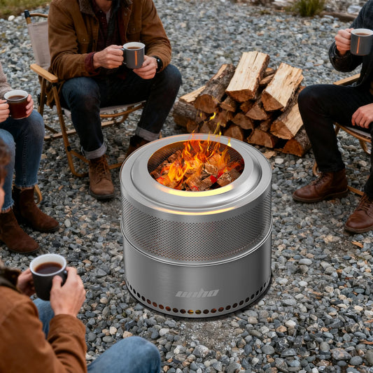 Large Wood Burning Firepit, Stainless Steel Smokeless Fire Pit