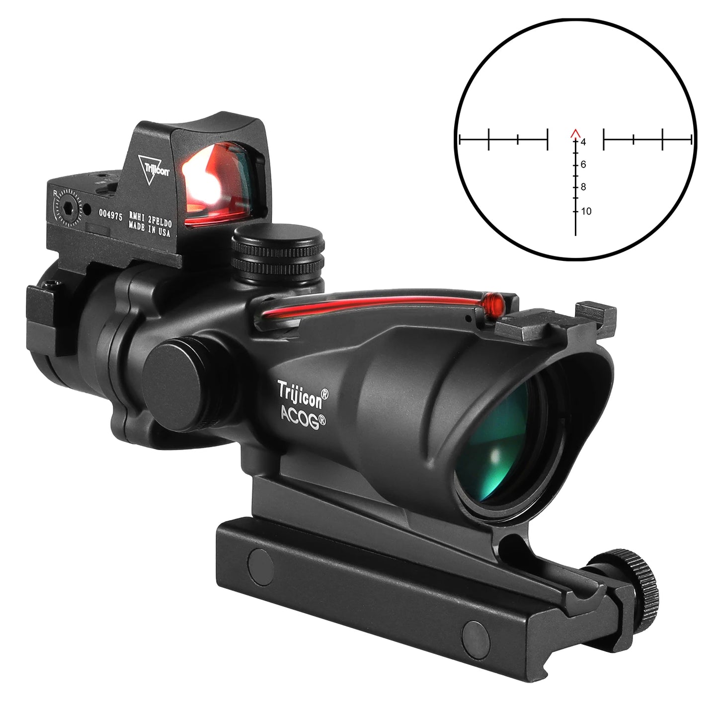 Adjustable 4x32 Red Dot Hunting Scope 20mm Rail Mount