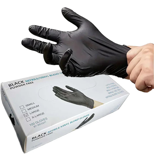Heavy Duty Black Nitrile Gloves 100PCS,