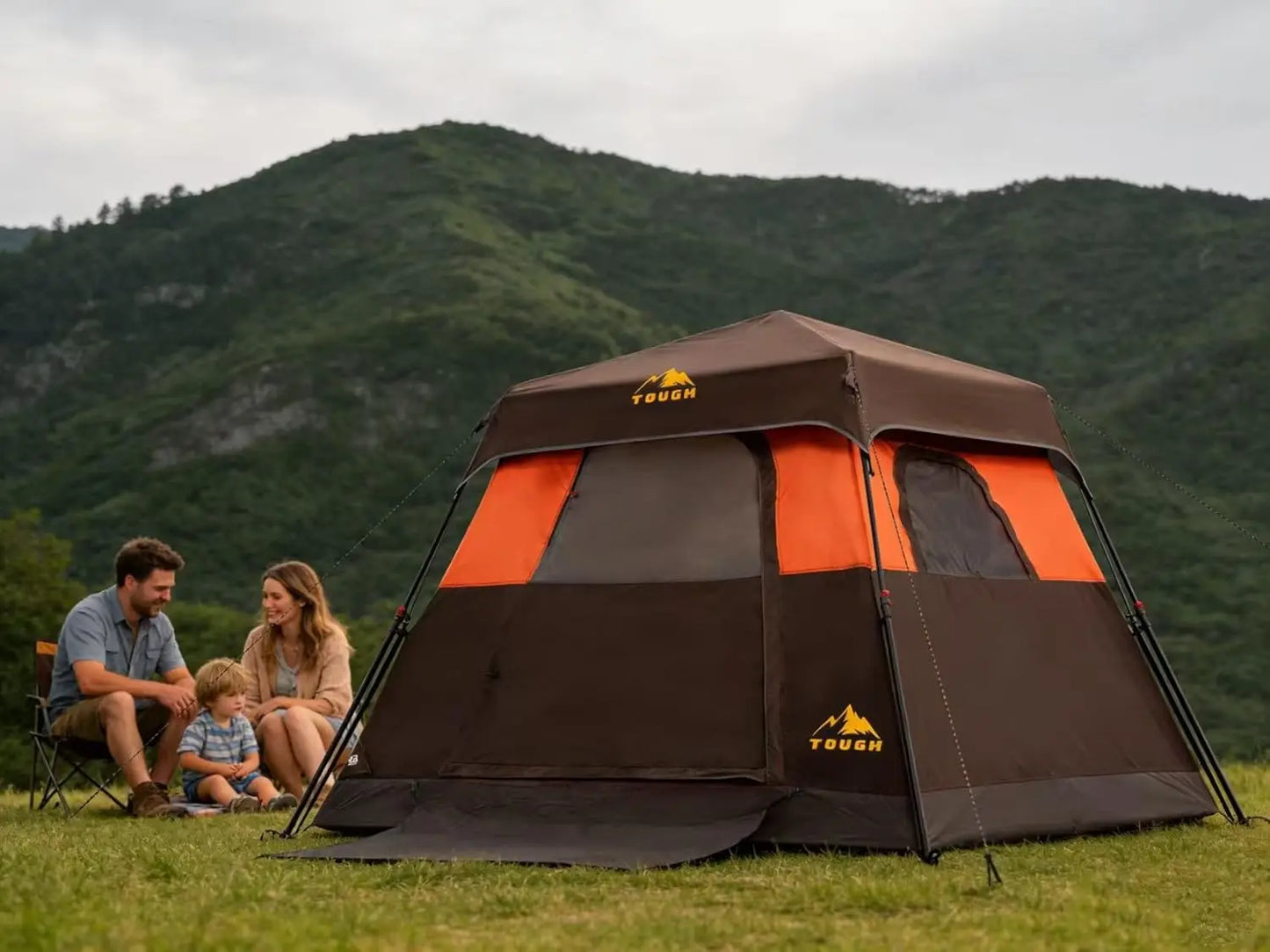 Waterproof 3-4 Person Instant Pop-Up Camping Tent quick set-up