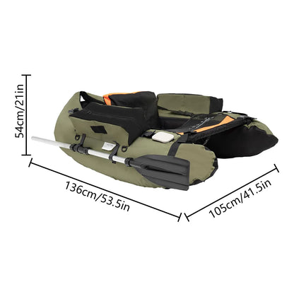 U-Shaped Fishing Raft with Hand Pump, Paddle, Storage