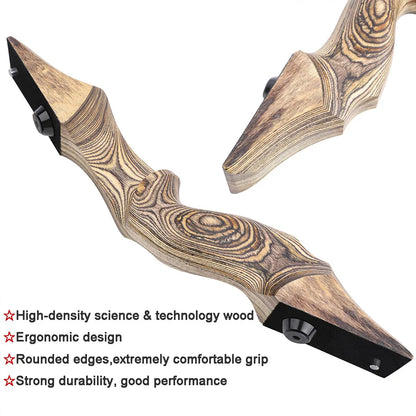 Takedown Recurve Bow 60", 20-60lbs Bamboo Limbs RH