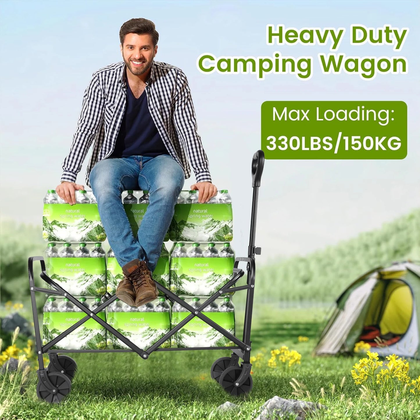 Heavy Duty Foldable, Portable, All-Terrain Wheels  Wagon