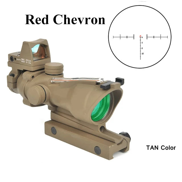 Adjustable 4x32 Red Dot Hunting Scope 20mm Rail Mount