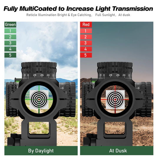 1-5X24 Red and Green Illuminated Reticle Hunting Scopes