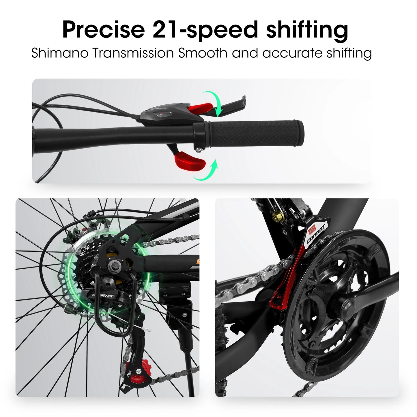 Mountain Bike 26" Dual Full Suspension 21-Speed Disc Brakes