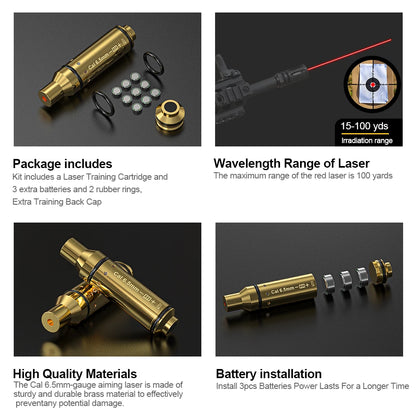 6.5MM Brass Red Dot Laser Boresight Scope Alignment
