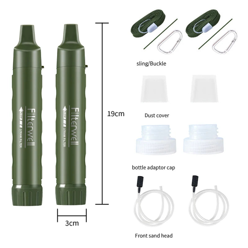 Water Filter Straw Purifier Personal Outdoor Survival Hiking