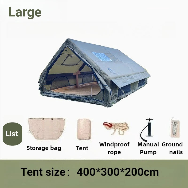 Family Outdoor Thickened Rainproof Overnight Inflatable Spacious Tent