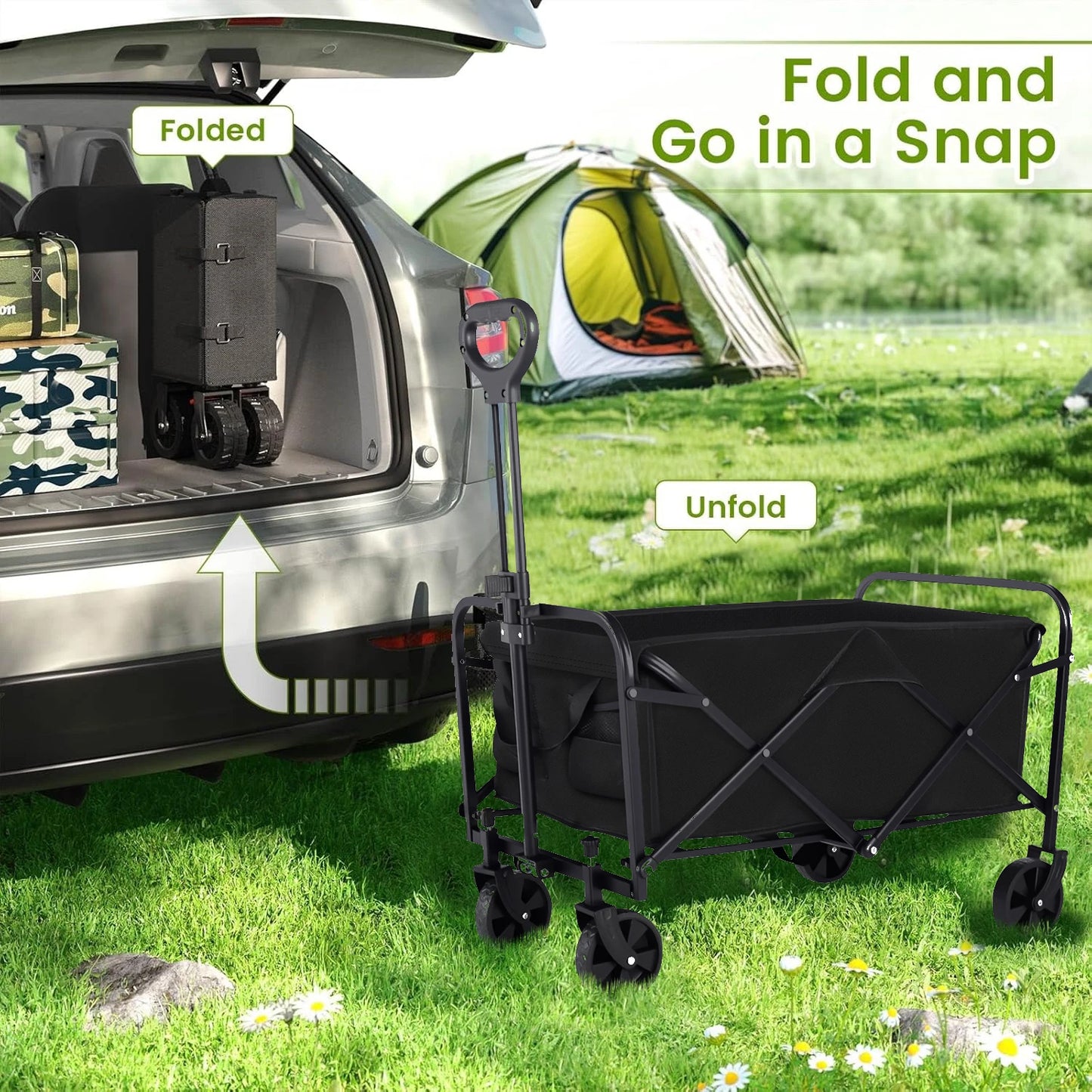 Heavy Duty Foldable, Portable, All-Terrain Wheels  Wagon