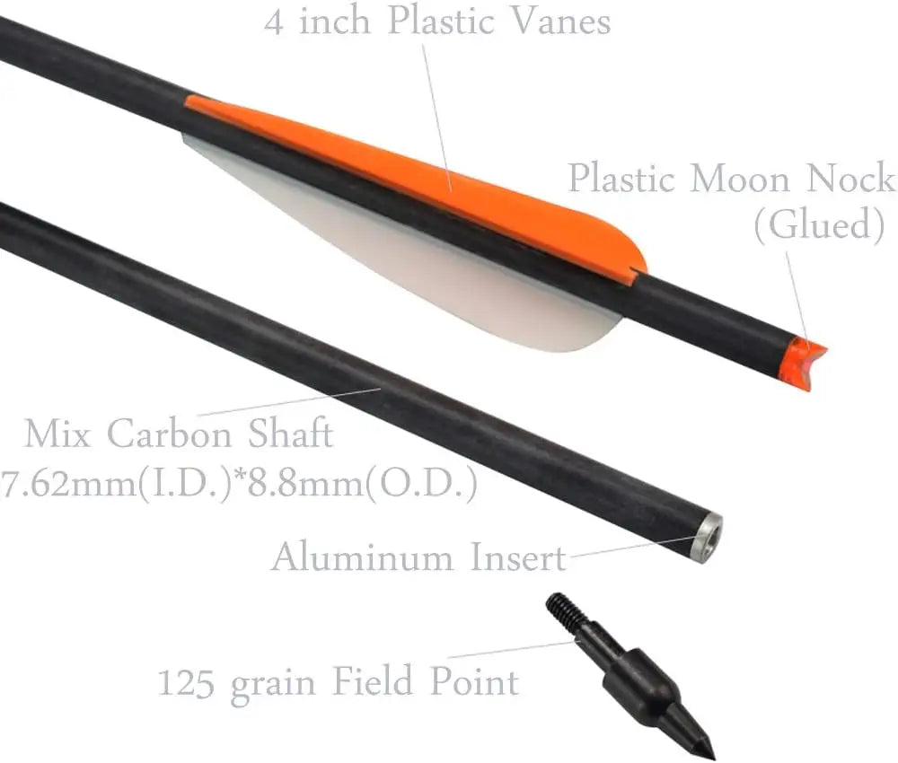 (12)Crossbow Bolts Carbon for Target Hunting