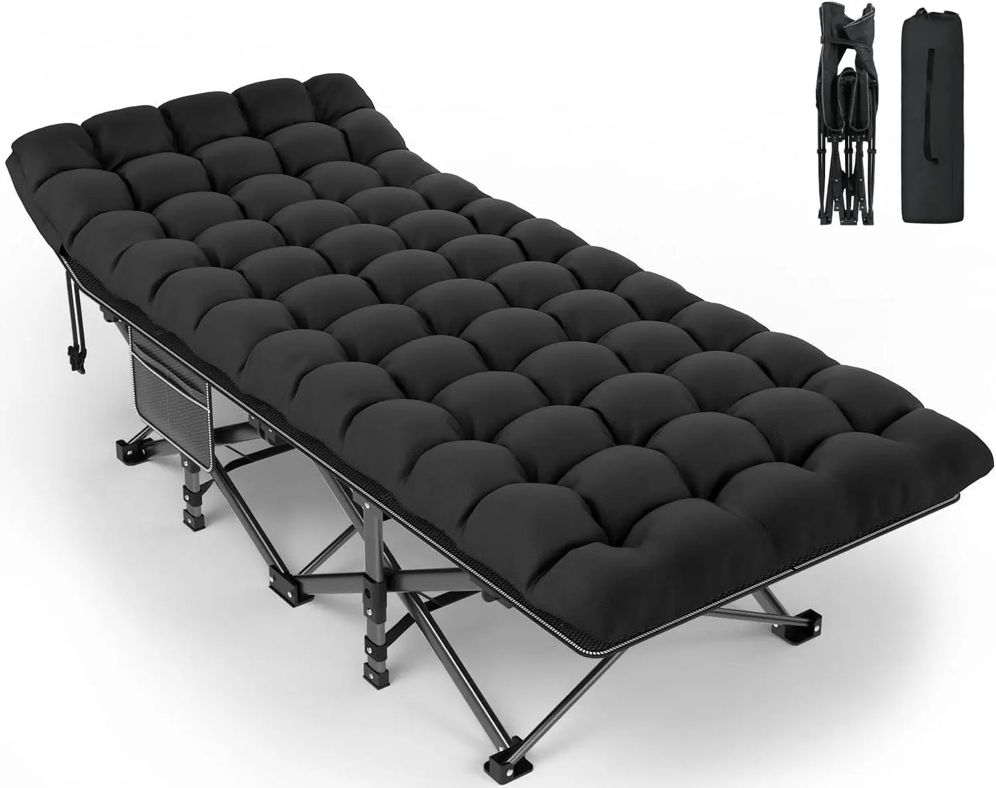 Adults, Heavy-Duty Portable Cot With Mattress.