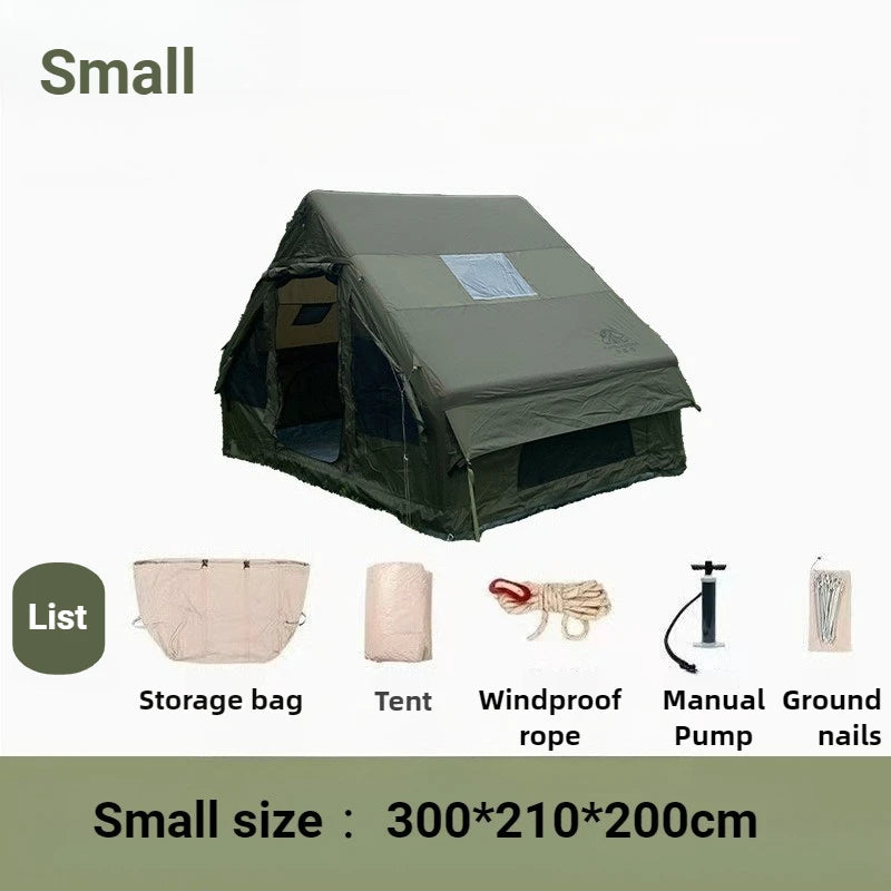 Family Outdoor Thickened Rainproof Overnight Inflatable Spacious Tent