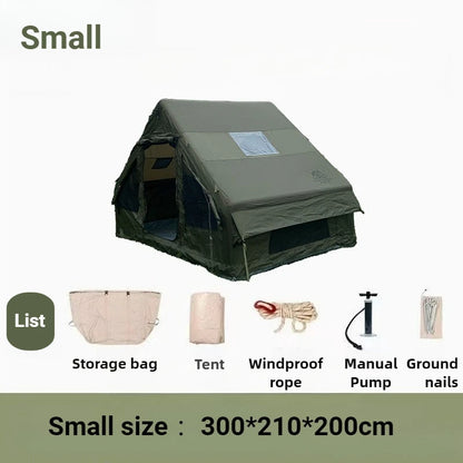 Family Outdoor Thickened Rainproof Overnight Inflatable Spacious Tent