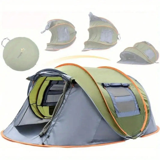 Camping 4 Person Pop-Up Tent with 2 Doors UPF50+ Waterproof