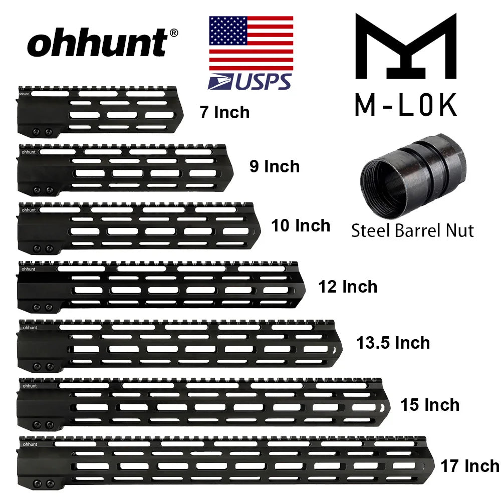 AR15 Free Float M-LOK Handguard Picatinny w/Picatinny Rail