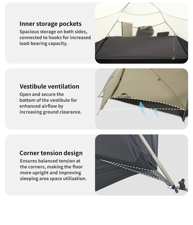 Naturehike Mongar UL Tent 2 Person 3 Season Camping Tent