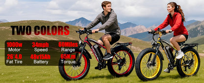 1500W Fat Tire Electric Bike for Adults 26"x4.0