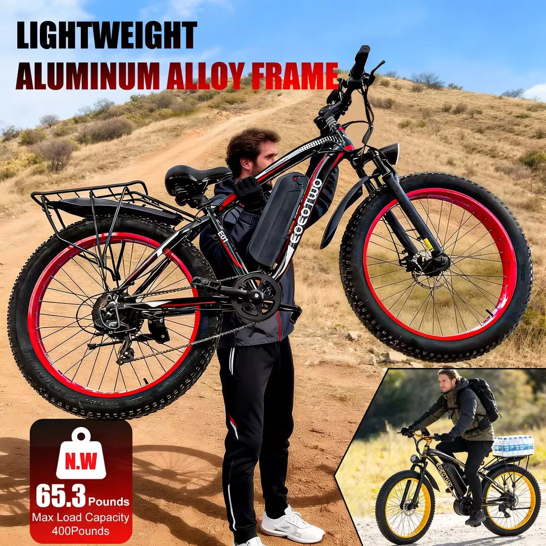 1500W Fat Tire Electric Bike for Adults 26"x4.0
